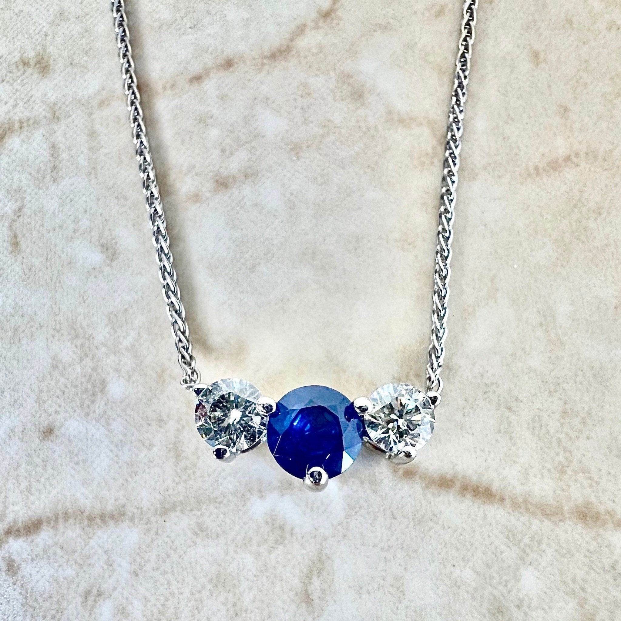 18k White Gold Antique Sapphire Necklace, AGL Certified – CJ Charles  Jewelers
